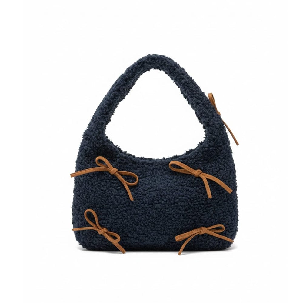 Alpha 55 Bleu Sac Sherpa avec Nœuds – Douceur Cosy
