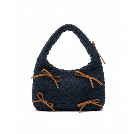 Alpha 55 Bleu Sac Sherpa avec Nœuds – Douceur Cosy