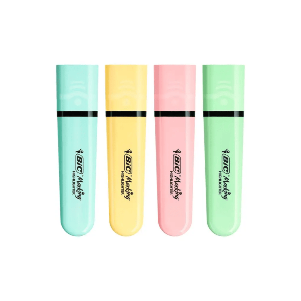 Alpha 55 Blister 4 Surligneurs BIC Marking Flat Pastel