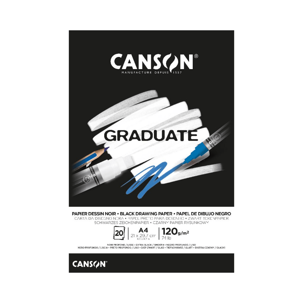 Alpha 55 Bloc dessin canson graduate 20 feuilles A4