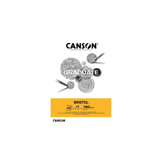 Alpha 55 Bloc dessin canson graduate bristol 20 feuilles A5