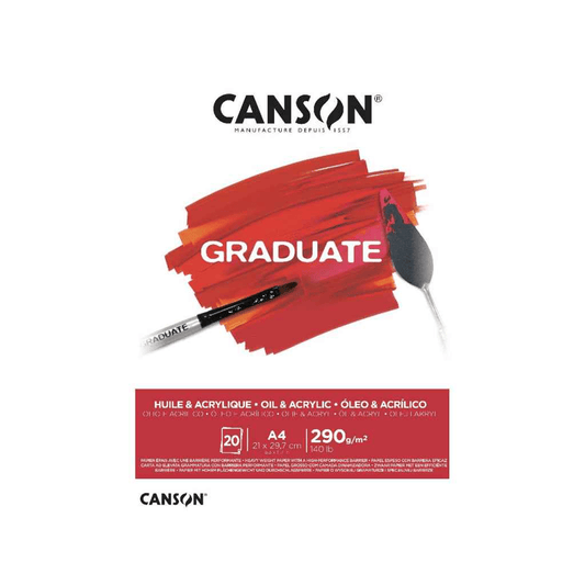Alpha 55 Bloc dessin canson graduate oil & acry 20 feuilles A4