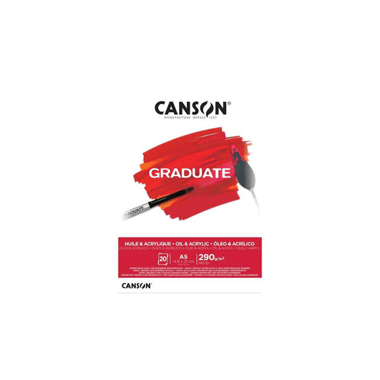 Alpha 55 Bloc dessin canson graduate oil & acry 20 feuilles A5