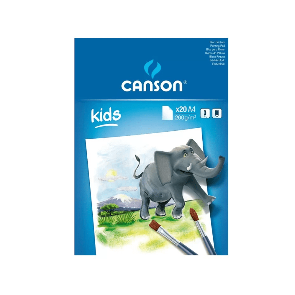 Alpha 55 Bloc dessin canson kids peinture 20 feuilles A4