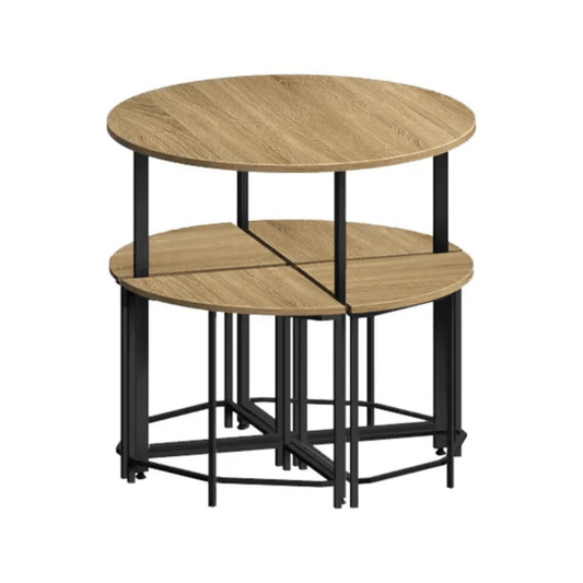 Alpha 55 Bois clair Table avec 4 Tabourets Chêne – Ensemble Repas