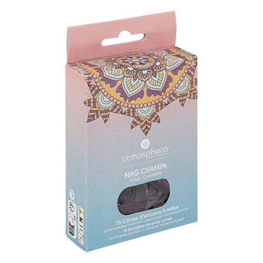 Alpha 55 Bois de santal Lot de 15 cônes d'encens "Taly" avec support