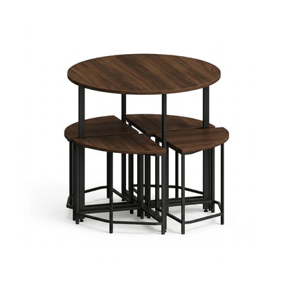 Alpha 55 Bois foncé Table avec 4 Tabourets Chêne – Ensemble Repas