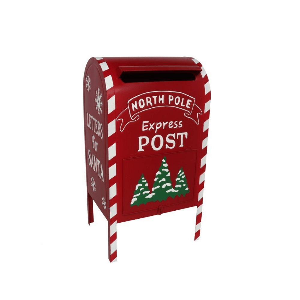 Alpha 55 Boîte aux lettres Père Noël métal rouge – Esprit festif
