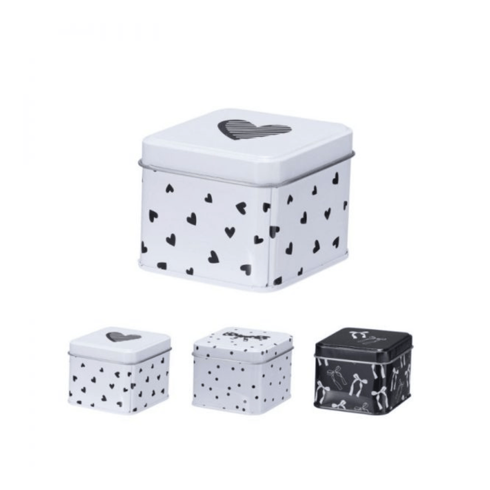 Alpha 55 Boîte de rangement en métal pois nœud cœur décorative