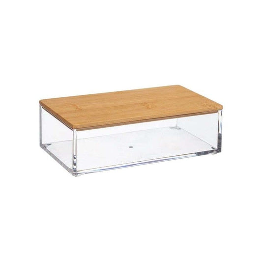 Alpha 55 Boîte rectangle L16cm couvercle en bambou SELENA - Transparent