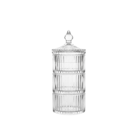 Alpha 55 Bonbonnière 3 Étages en Verre Transparent – Élégante