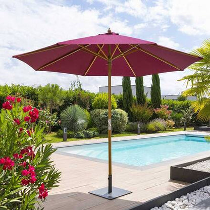 Alpha 55 Bordeaux Parasol droit en toile bordeaux Tinaei Ø 300 cm – sans pied
