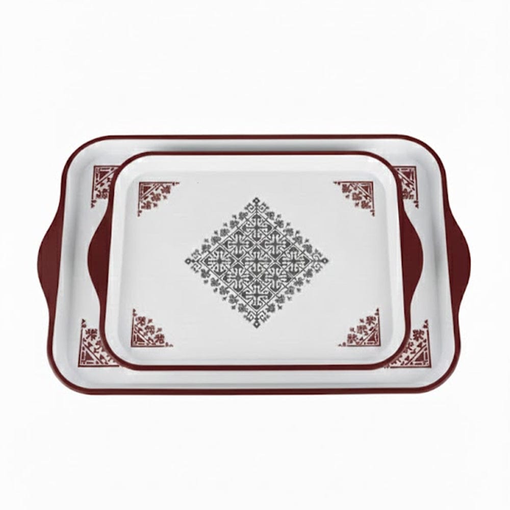 Alpha 55 Bordeaux Set de 2 Plateaux Tarz – Élégance Traditionnelle