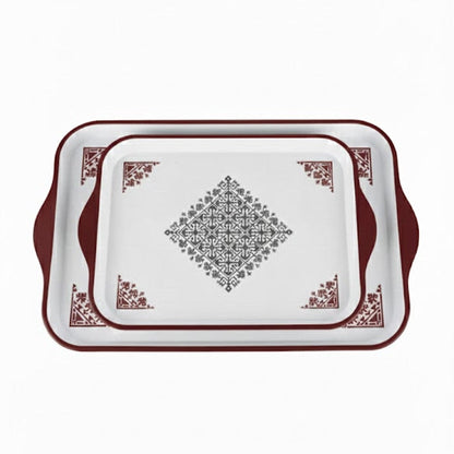 Alpha 55 Bordeaux Set de 2 Plateaux Tarz – Élégance Traditionnelle