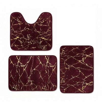 Alpha 55 Bordeaux Set de 6 accessoires avec 3 tapis de salle de bain