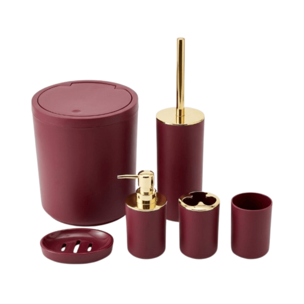 Alpha 55 Bordeaux Set de 6 accessoires de salle de bain