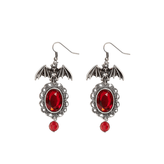 Alpha 55 boucles d'oreilles Boucles d'oreilles chauve-souris avec rubis