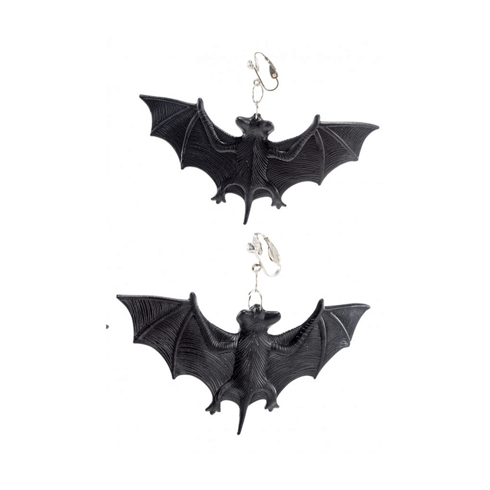 Alpha 55 boucles d'oreilles Noir Boucles d'oreilles chauve-souris noire