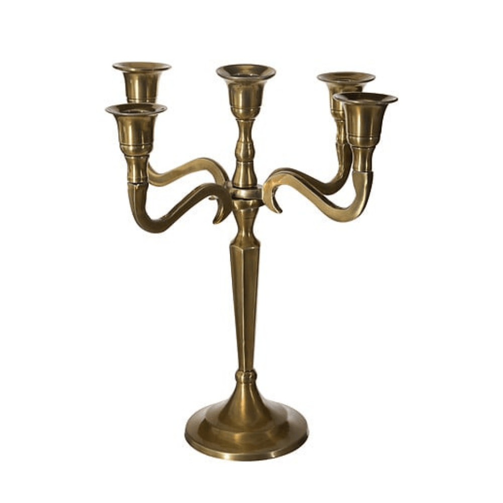 Alpha 55 Bougeoir 5 têtes Marso en métal doré – Élégant