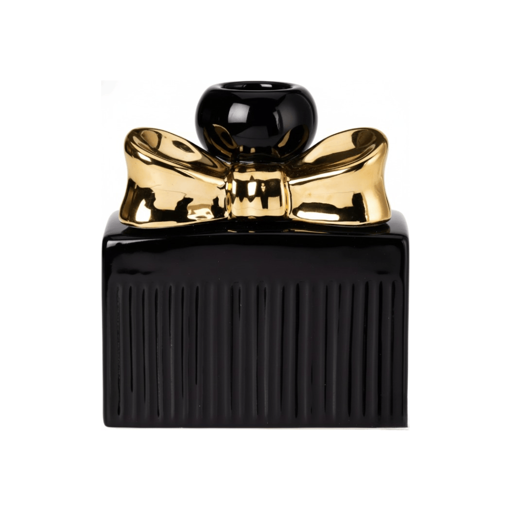 Alpha 55 Bougeoir en céramique forme bouteille parfum noir
