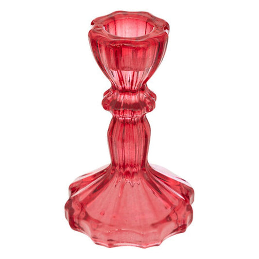 Alpha 55 Bougeoir en verre rouge – Élégance et ambiance festive