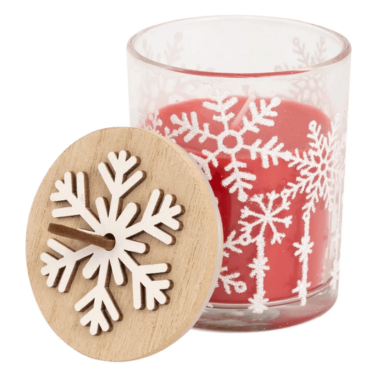 Alpha 55 Bougie de Noël Rouge Parfumée – Pot en Verre