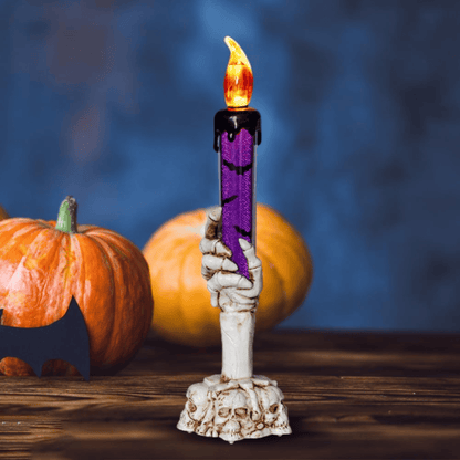 Alpha 55 Bougie LED Halloween Tête de Mort – Lumière Chaude