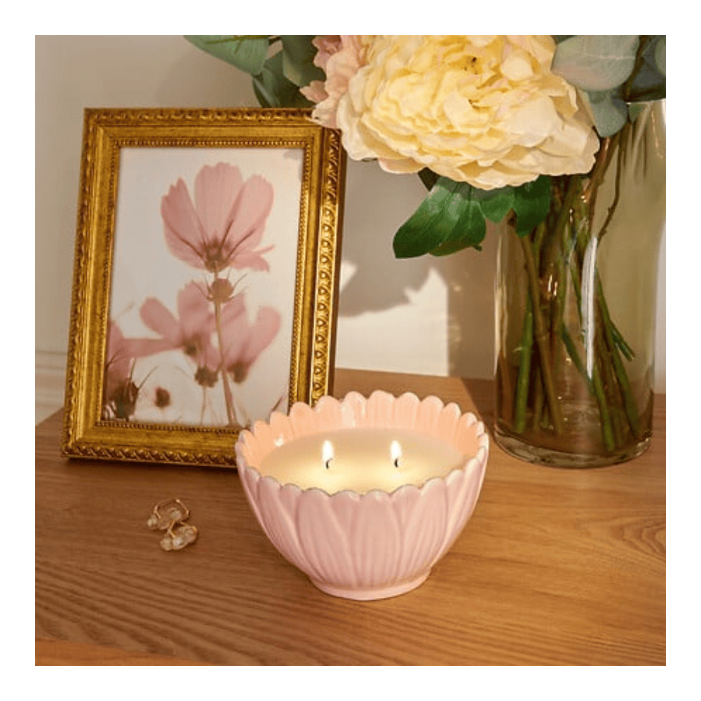 Alpha 55 Bougie Parfumée Fleur de Rose 200 g en pot Céramique