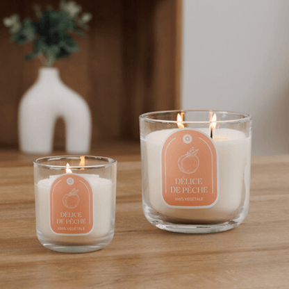 Alpha 55 Bougie Parfumée Floa Pêche en Pot de Verre