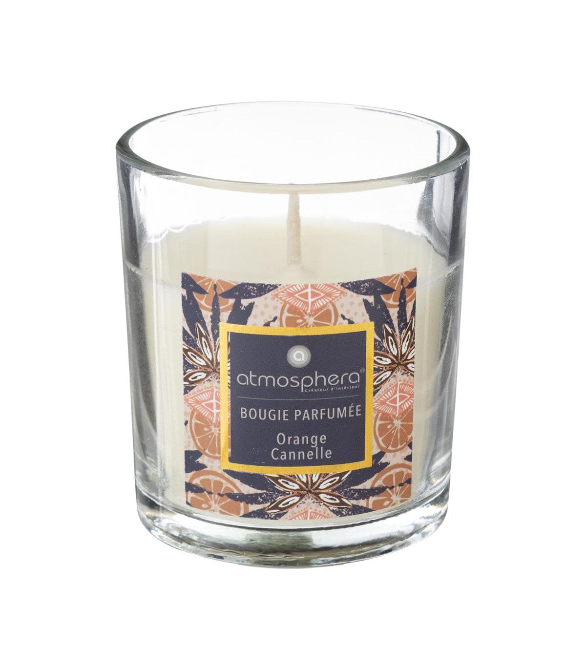 Bougie parfumée Orange cannelle en pot en verre 110g