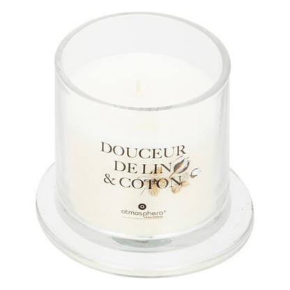Alpha 55 Bougie Parfumée Oudy Douceur de Lin avec Cloche en Verre