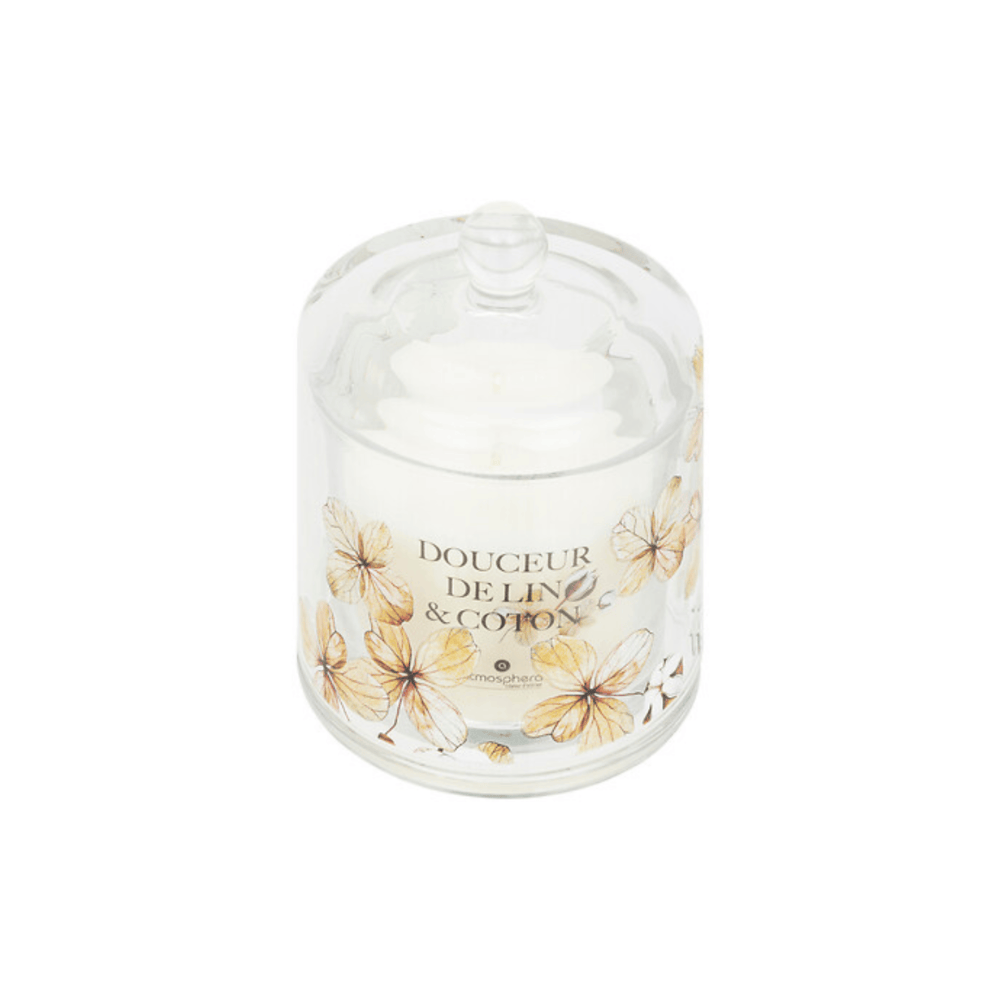 Alpha 55 Bougie Parfumée Oudy Douceur de Lin avec Cloche en Verre