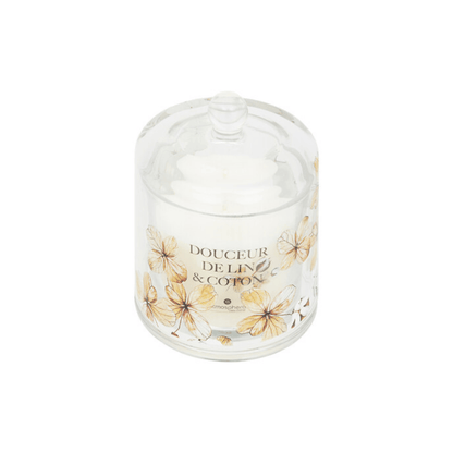 Alpha 55 Bougie Parfumée Oudy Douceur de Lin avec Cloche en Verre