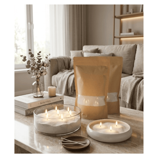 Alpha 55 Bougie Sable 250 g avec 20 Mèches