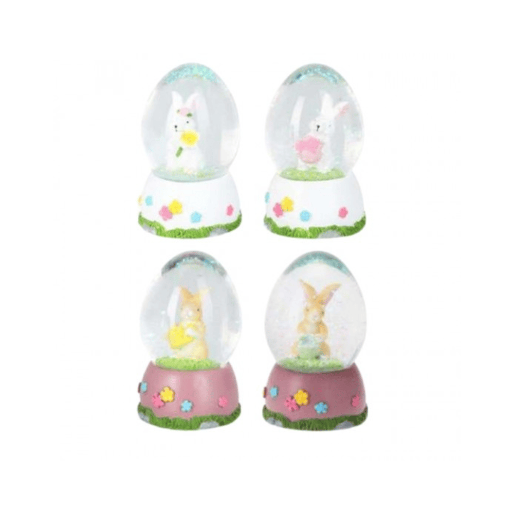 Alpha 55 Boule à neige œuf avec lapin – Déco Pâques