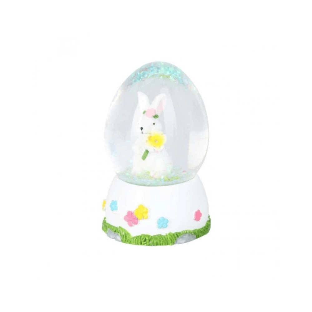 Alpha 55 Boule à neige œuf avec lapin – Déco Pâques