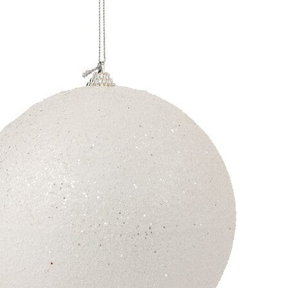 Alpha 55 Boule Blanc Boule de Noël à paillettes