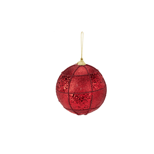 Alpha 55 Boule de en Noël Polyfoam Pailletée Rouge – Déco Scintillante