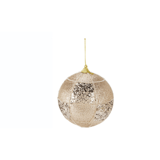 Alpha 55 Boule de Noël en Polyfoam Pailletée Dorée – Déco Brillante