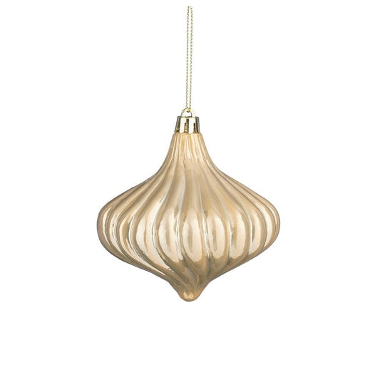 Alpha 55 Boule oignon crème nacrée – Décoration de Noël chic