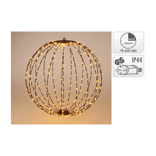 Alpha 55 Boule Sphère en Métal 320 LED Blanc Chaud – Déco Lumineuse