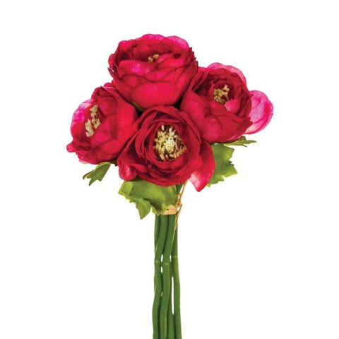 Alpha 55 Bouquet de fleurs artificielles de 6 renoncules 25 cm