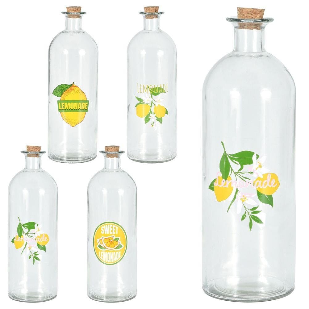 Alpha 55 Bouteille en verre décor agrume