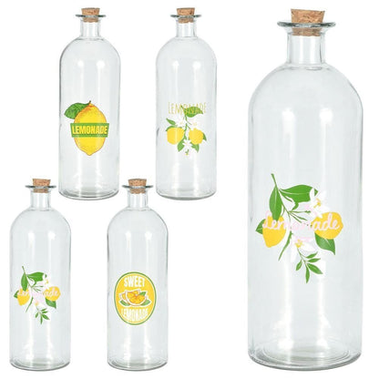 Alpha 55 Bouteille en verre décor agrume