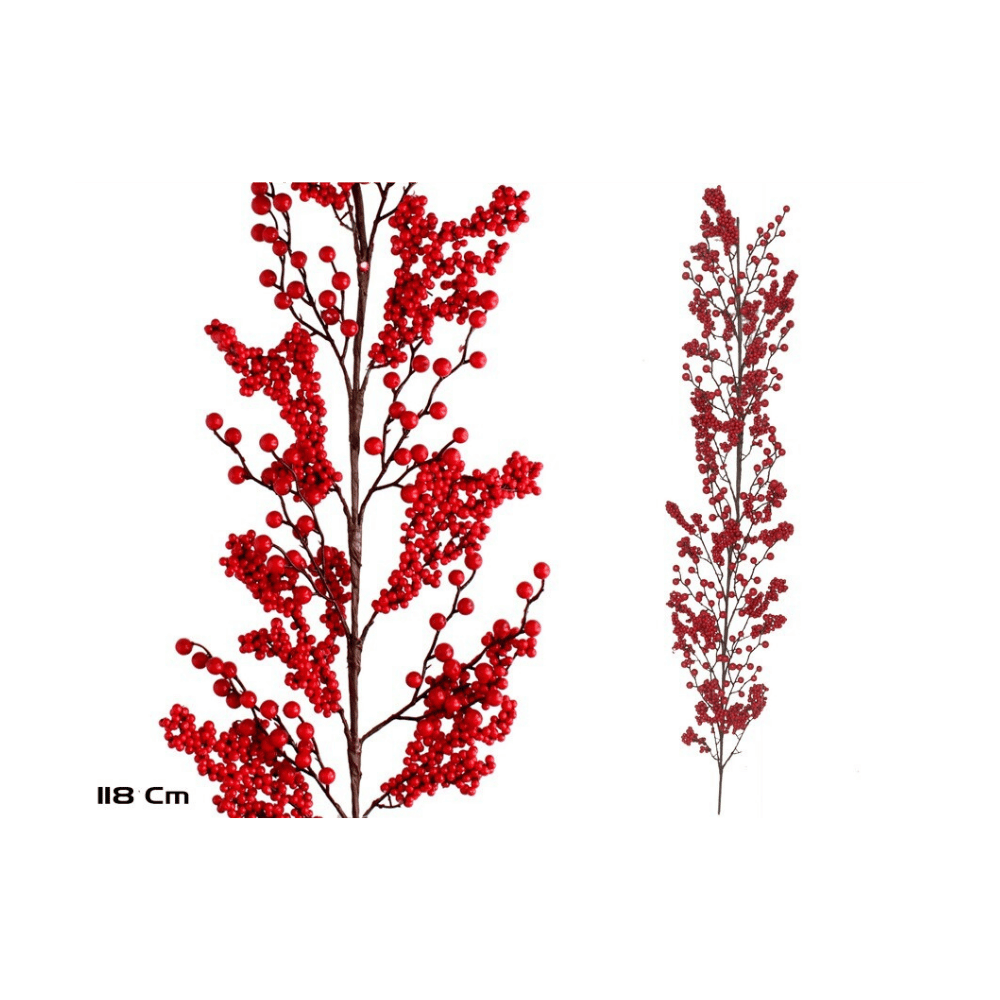 Alpha 55 Branche décorative à baies rouges – Esprit de Noël