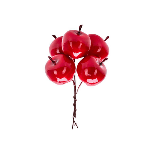 Alpha 55 Branche décorative baies de pomme rouges – Noël