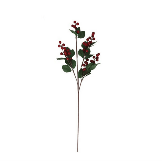 Alpha 55 Branche feuilles vertes & baies rouges – Esprit de Noël