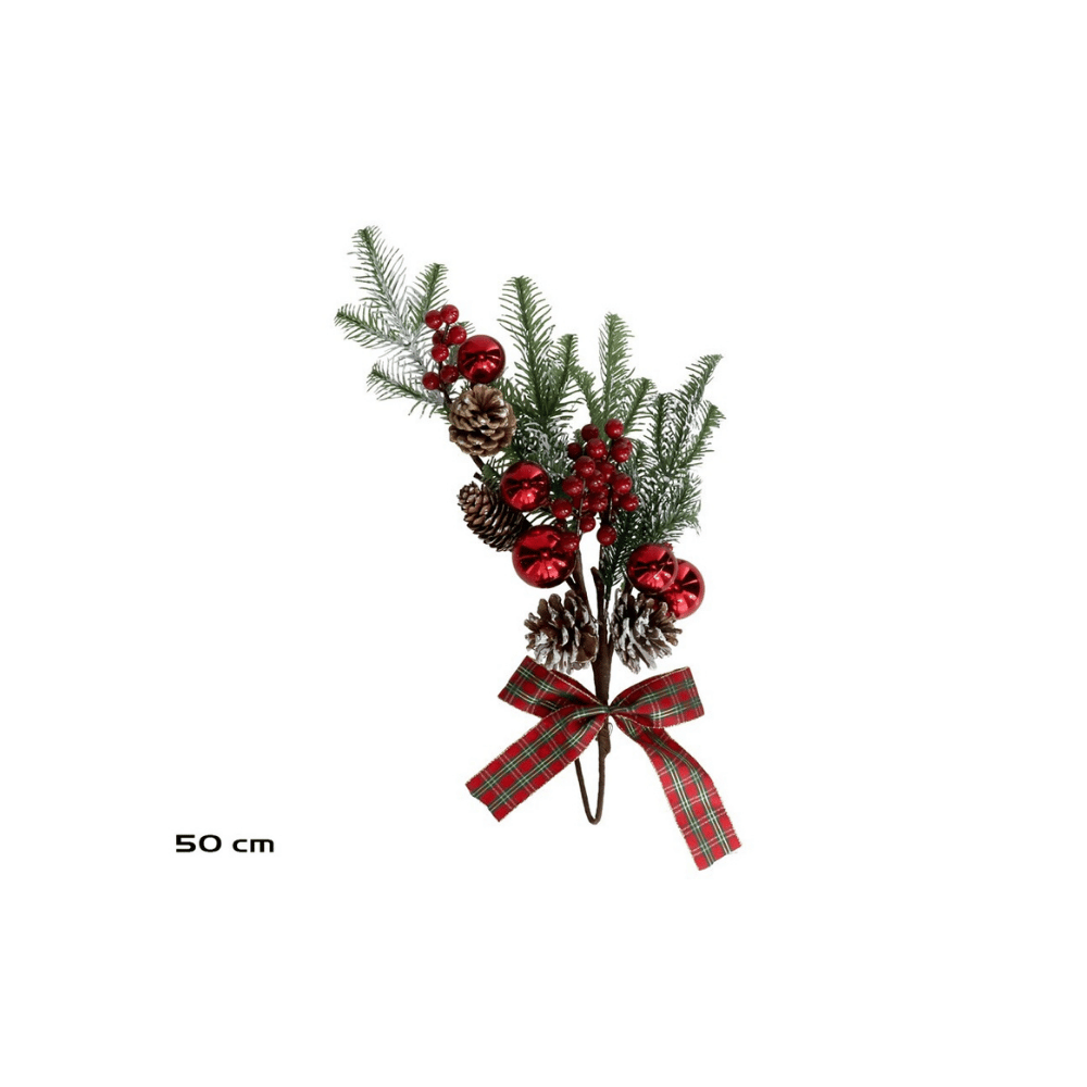Alpha 55 Branche pomme de pin & baies – Esprit de Noël naturel