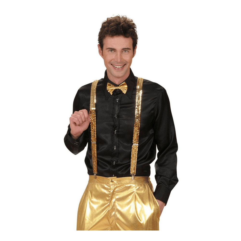 Alpha 55 bretelles Doré Bretelles à Sequins – Accessoire de Déguisement