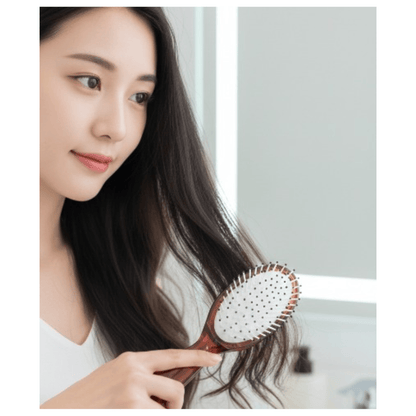 Alpha 55 Brosse ovale marron picots blancs